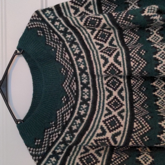 NWT Lane Bryant Green Fair Isle Crew Neck Sweater - Women's Size 18/20 - Picture 2 of 7